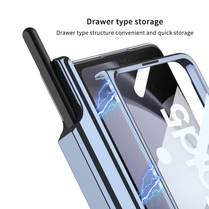 For Samsung Galaxy Z Fold5 5G GKK Integrated Push Lens Window Fold Hinge Phone Case with Pen Slots(Black) - Galaxy Z Fold5 Cases by GKK | Online Shopping UK | buy2fix