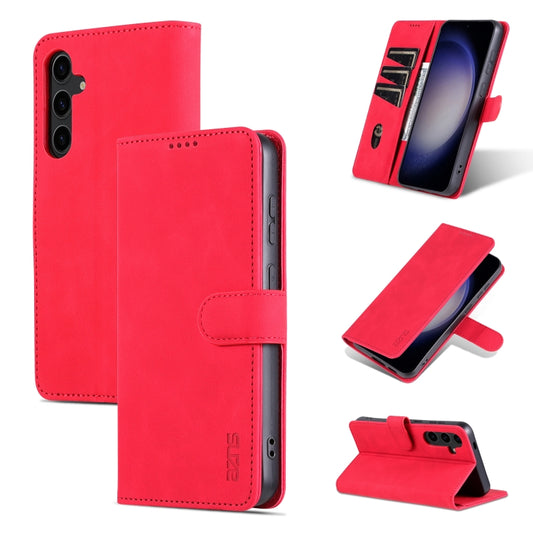 For Samsung Galaxy S24 5G AZNS Skin Feel Calf Texture Flip Leather Phone Case(Red) - Galaxy S24 5G Cases by AZNS | Online Shopping UK | buy2fix