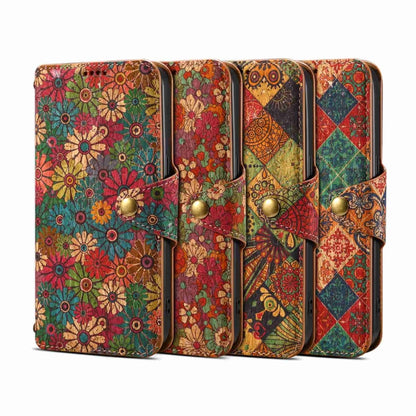 For iPhone 16 Pro Denior Flower Language Series Cork Fabric Oil Edge Leather Phone Case(Summer) - iPhone 16 Pro Cases by Denior | Online Shopping UK | buy2fix