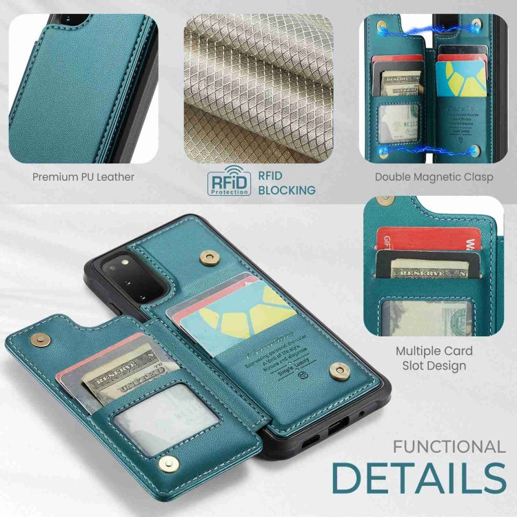 For Samsung Galaxy S20 FE CaseMe C22 Card Slots Holder RFID Anti-theft Phone Case(Blue Green) - Galaxy S20 FE Cases by CaseMe | Online Shopping UK | buy2fix