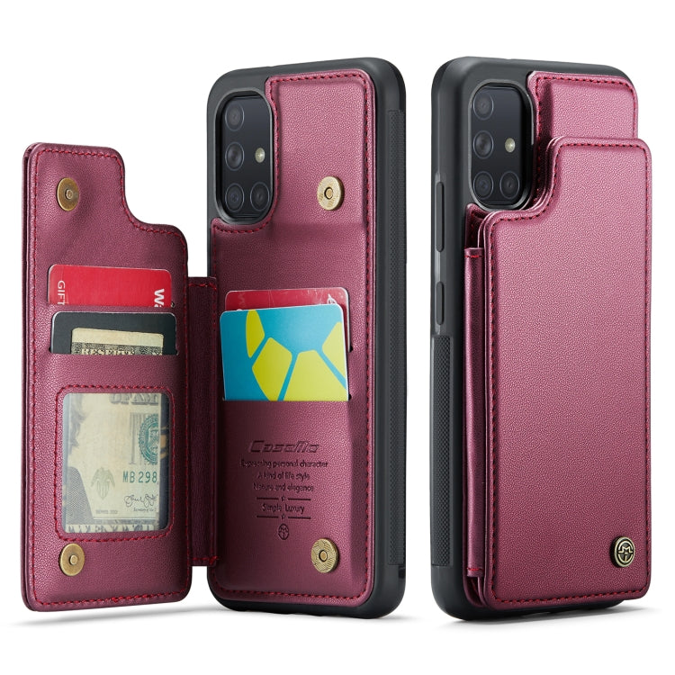 For Samsung Galaxy A51 4G CaseMe C22 Card Slots Holder RFID Anti-theft Phone Case(Wine Red) - Galaxy Phone Cases by CaseMe | Online Shopping UK | buy2fix