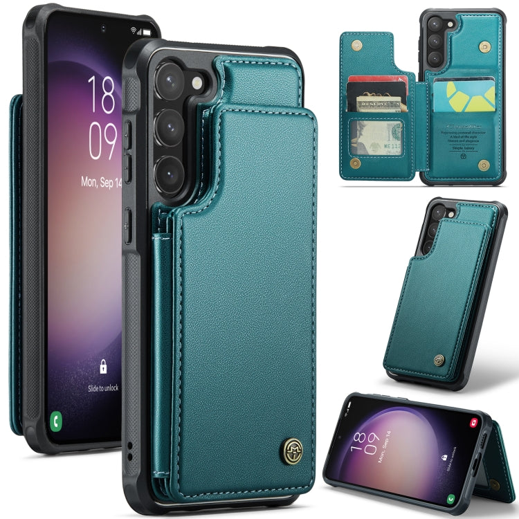 For Samsung Galaxy S23 5G CaseMe C22 Card Slots Holder RFID Anti-theft Phone Case(Blue Green) - Galaxy S23 5G Cases by CaseMe | Online Shopping UK | buy2fix