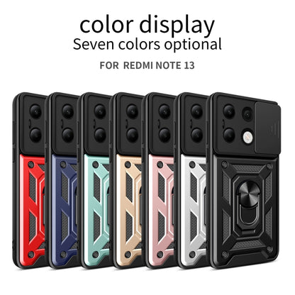 For Xiaomi Redmi Note 13 4G Global Sliding Camera Cover Design TPU Hybrid PC Phone Case(Silver) - Note 13 Cases by buy2fix | Online Shopping UK | buy2fix