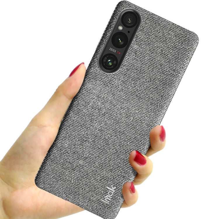 For Sony Xperia 1 V imak Ruiyi Series Cloth Texture PU + PC Phone Case(Light Grey) - Sony Cases by imak | Online Shopping UK | buy2fix