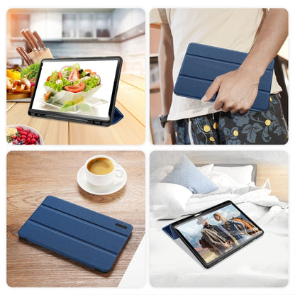 For Samsung Galaxy Tab S9 FE DUX DUCIS Domo Series Magnetic Flip Leather Tablet Case(Blue) - Galaxy Tab S9 FE by DUX DUCIS | Online Shopping UK | buy2fix