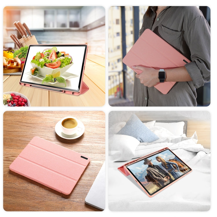 For Samsung Galaxy Tab S9 FE+ DUX DUCIS Domo Series Magnetic Flip Leather Tablet Case(Pink) - Galaxy Tab S9 FE+ by DUX DUCIS | Online Shopping UK | buy2fix