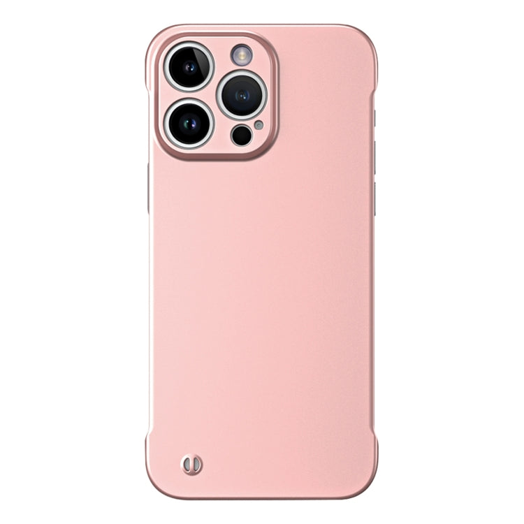 For iPhone 14 Pro Max Frameless Metallic Paint Hybrid PC Phone Case(Rose Gold) - iPhone 14 Pro Max Cases by buy2fix | Online Shopping UK | buy2fix