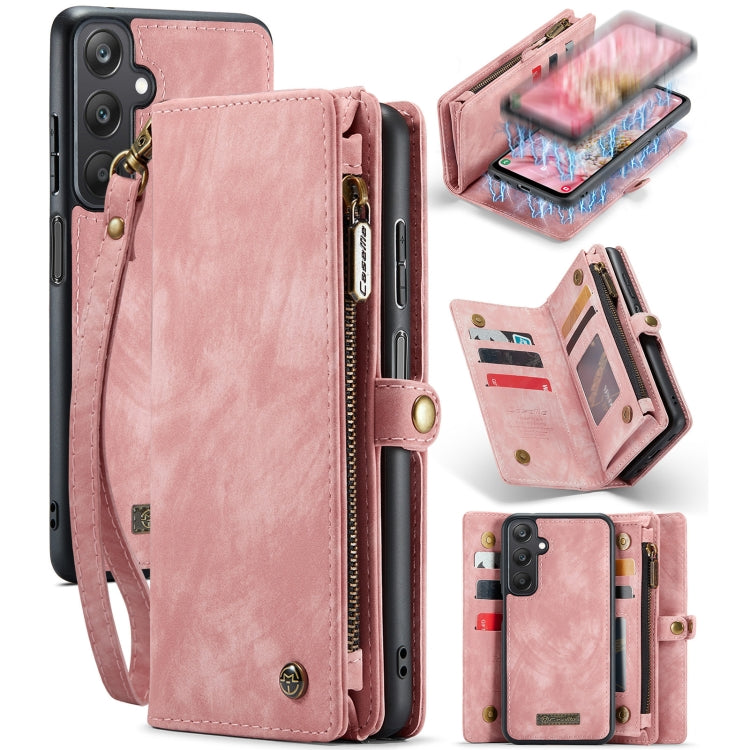 For Samsung Galaxy A25 4G CaseMe 008 Multifunctional Zipper Wallet Leather Phone Case with Lanyard(Pink) - Galaxy Phone Cases by CaseMe | Online Shopping UK | buy2fix