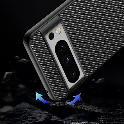 For Google Pixel 9 Pro Ultra-thin Carbon Fiber Texture Printing Phone Case(Black Blue) - Google Cases by buy2fix | Online Shopping UK | buy2fix