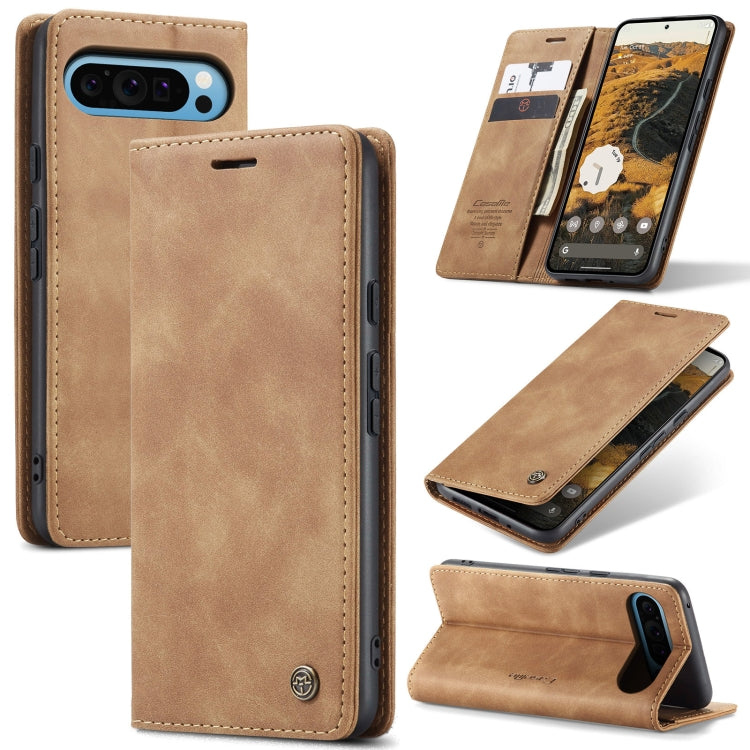 For Google Pixel 9 Pro XL CaseMe 013 Multifunctional Horizontal Flip Leather Phone Case(Brown) - Google Cases by CaseMe | Online Shopping UK | buy2fix