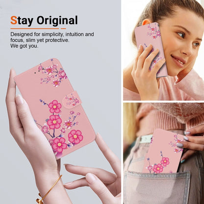 For Motorola Moto G Play 4G 2024 Crystal Texture Colored Drawing Leather Phone Case(Cherry Blossoms) - Motorola Cases by buy2fix | Online Shopping UK | buy2fix