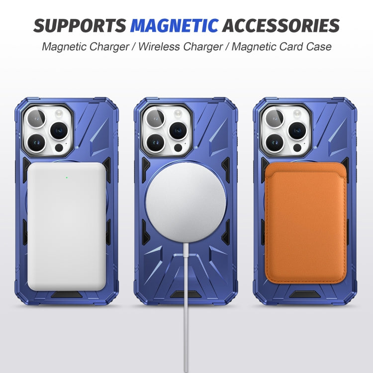 For iPhone 15 Pro MagSafe Magnetic Shockproof Phone Case with Ring Holder(Navy Blue) - iPhone 15 Pro Cases by buy2fix | Online Shopping UK | buy2fix