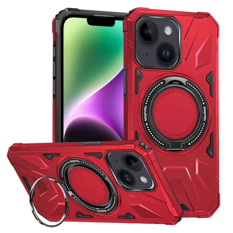 For iPhone 14/13 MagSafe Magnetic Shockproof Phone Case with Ring Holder(Red) - iPhone 14 Cases by buy2fix | Online Shopping UK | buy2fix