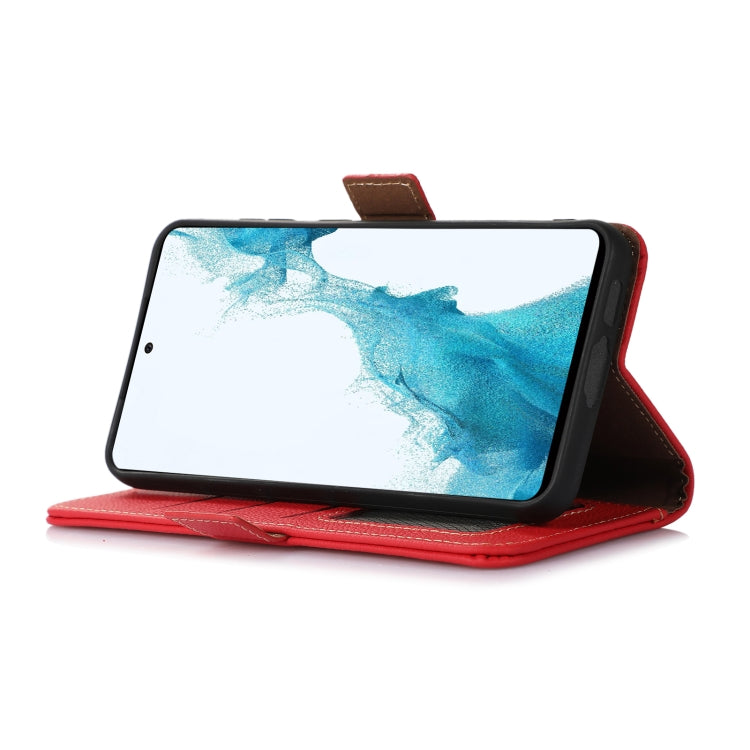 For Google Pixel 9 Pro Side-Magnetic TJ Genuine Leather RFID Phone Case(Red) - Google Cases by buy2fix | Online Shopping UK | buy2fix