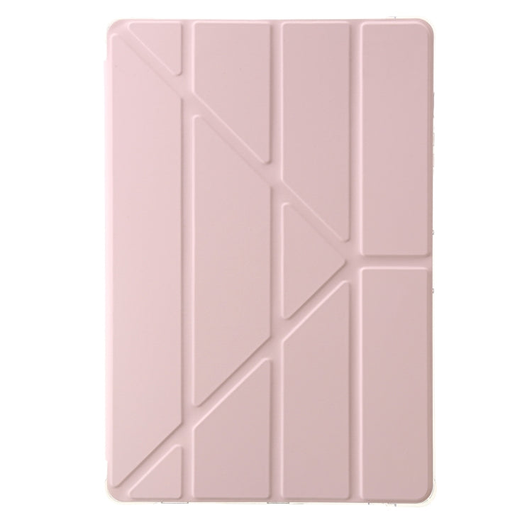 For Samsung Galaxy Tab S9+ Clear Acrylic Deformation Leather Tablet Case(Pink) - Galaxy Tab S9+ Cases by buy2fix | Online Shopping UK | buy2fix