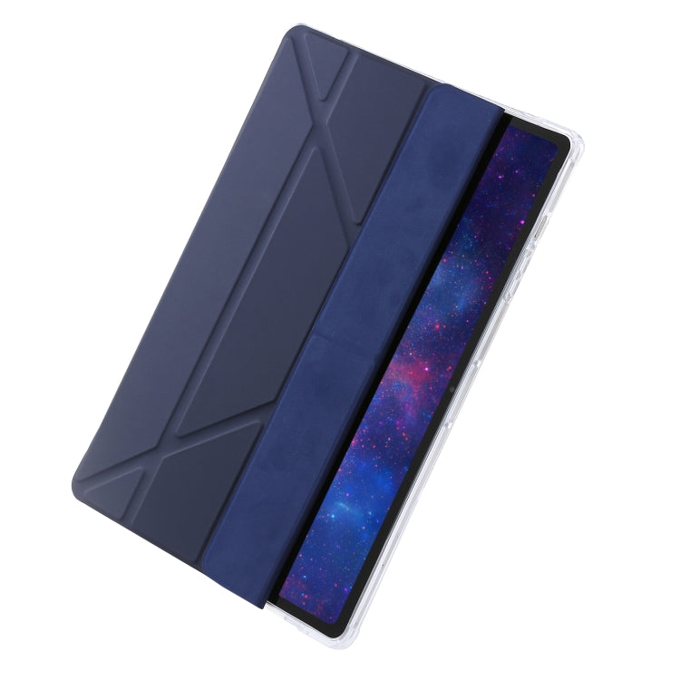 For Samsung Galaxy Tab S9 FE+ Clear Acrylic Deformation Leather Tablet Case(Dark Blue) - Galaxy Tab S9 FE+ by buy2fix | Online Shopping UK | buy2fix