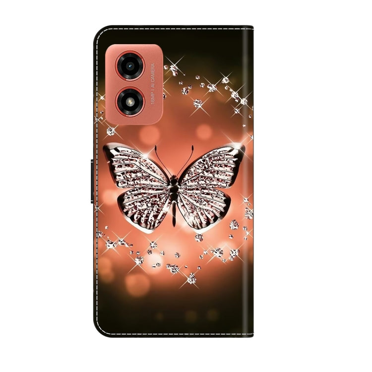 For Motorola Moto G Play 2024 Crystal 3D Shockproof Protective Leather Phone Case(Crystal Butterfly) - Motorola Cases by buy2fix | Online Shopping UK | buy2fix