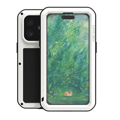 For iPhone 16 LOVE MEI Metal Shockproof Life Waterproof Dustproof Phone Case(White) - iPhone 16 Cases by LOVE MEI | Online Shopping UK | buy2fix