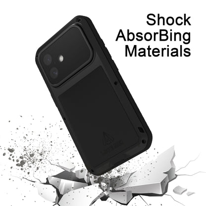 For iPhone 16 LOVE MEI Metal Shockproof Life Waterproof Dustproof Phone Case(Army Green) - iPhone 16 Cases by LOVE MEI | Online Shopping UK | buy2fix