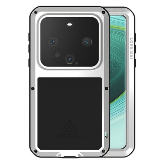 For Huawei Mate 60 Pro / 60 Pro+ LOVE MEI Metal Shockproof Life Waterproof Dustproof Phone Case(Silver) - Huawei Cases by LOVE MEI | Online Shopping UK | buy2fix