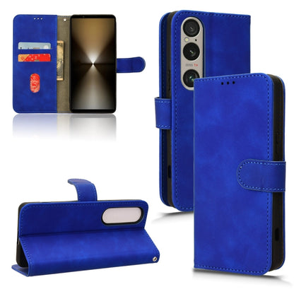 For Sony Xperia 1 VI 2024 Skin Feel Magnetic Flip Leather Phone Case(Blue) - Sony Cases by buy2fix | Online Shopping UK | buy2fix