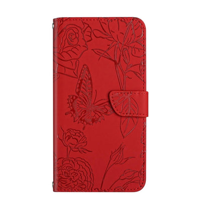 For Google Pixel 9 Skin Feel Butterfly Embossed Flip Leather Phone Case(Red) - Google Cases by buy2fix | Online Shopping UK | buy2fix