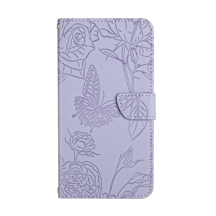 For Google Pixel 9 Pro Skin Feel Butterfly Embossed Flip Leather Phone Case(Purple) - Google Cases by buy2fix | Online Shopping UK | buy2fix