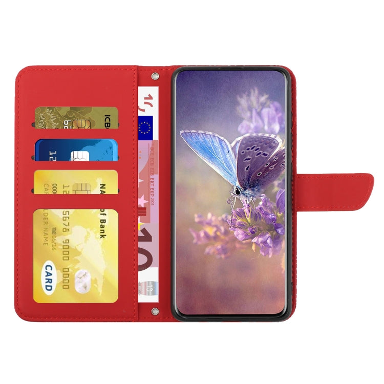 For Google Pixel 9 Pro Skin Feel Butterfly Embossed Flip Leather Phone Case(Red) - Google Cases by buy2fix | Online Shopping UK | buy2fix