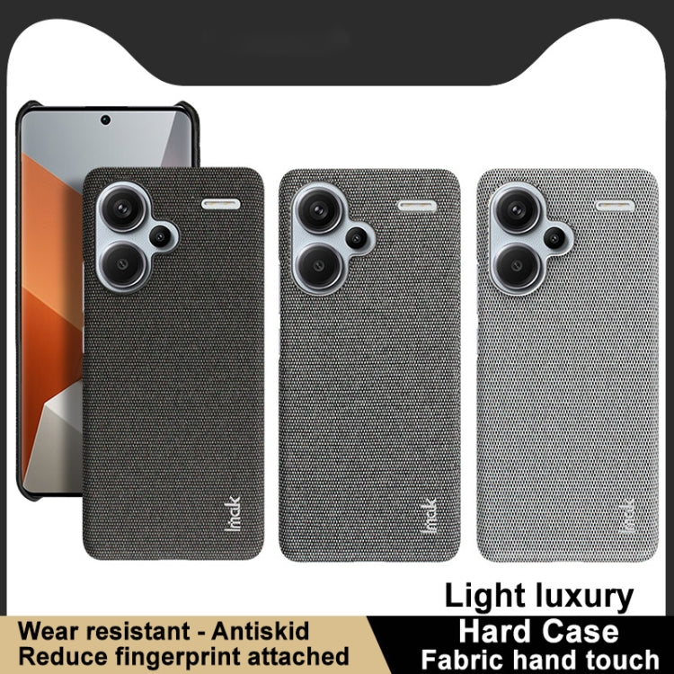 For Xiaomi Redmi Note 13 Pro+ 5G imak Ruiyi Series Cloth Texture PU + PC Phone Case(Light Grey) - Note 13 Pro+ Cases by imak | Online Shopping UK | buy2fix