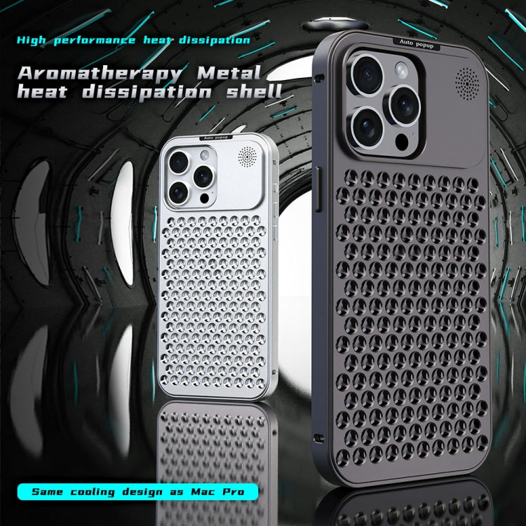 For iPhone 12 Pro Max R-JUST RJ58 Aromatherapy Metal Cooling Phone Case(Silver) - iPhone 12 Pro Max Cases by R-JUST | Online Shopping UK | buy2fix