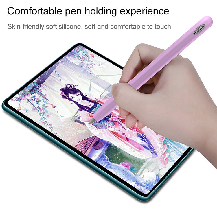 For Huawei M-pencil Stylus Touch Pen Integrated Non-slip Silicone Protective Cover(Light Purple) - Pencil Accessories by buy2fix | Online Shopping UK | buy2fix