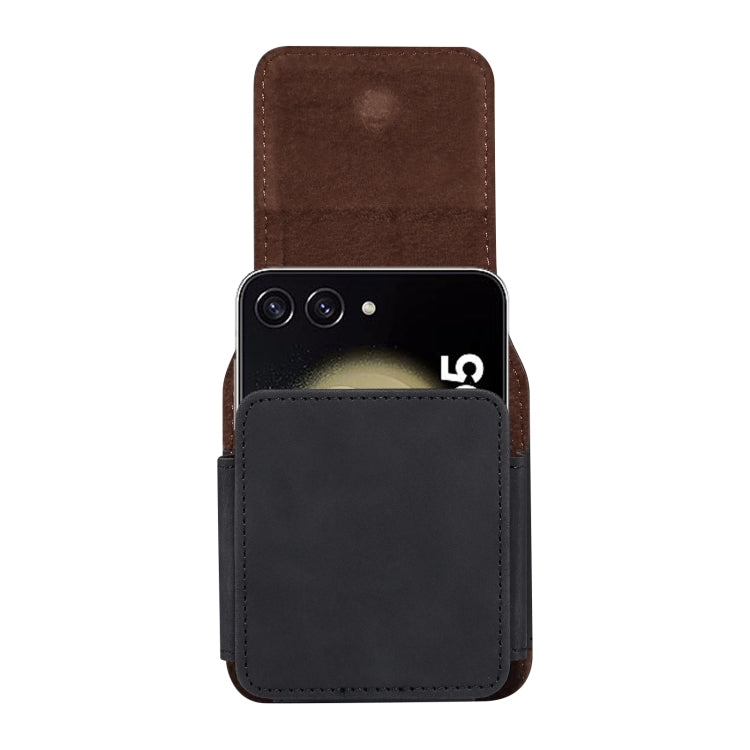 Skin Feel Leather Texture Waist Hanging Phone Case(Black) - Universal Leather Case by buy2fix | Online Shopping UK | buy2fix
