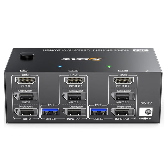 KC-KVM203DH 8K 30Hz USB3.0 DP+DP+HDMI Triple Monitors KVM Switch, AU Plug - Switch by buy2fix | Online Shopping UK | buy2fix