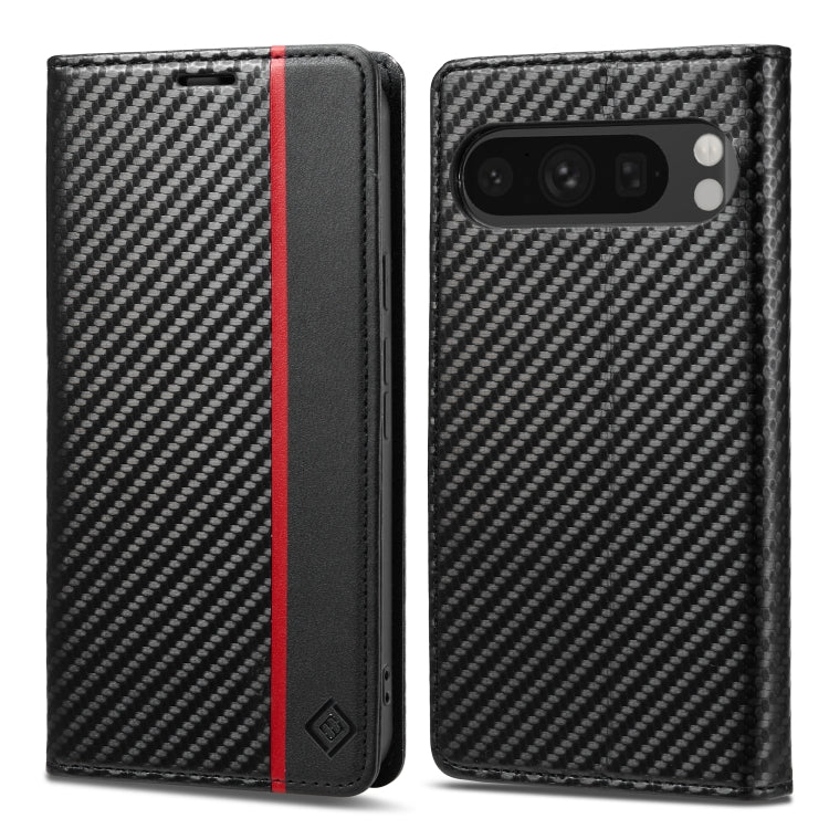 For Google Pixel 9 LC.IMEEKE Carbon Fiber Leather Phone Case(Vertical Black) - Google Cases by LC.IMEEKE | Online Shopping UK | buy2fix