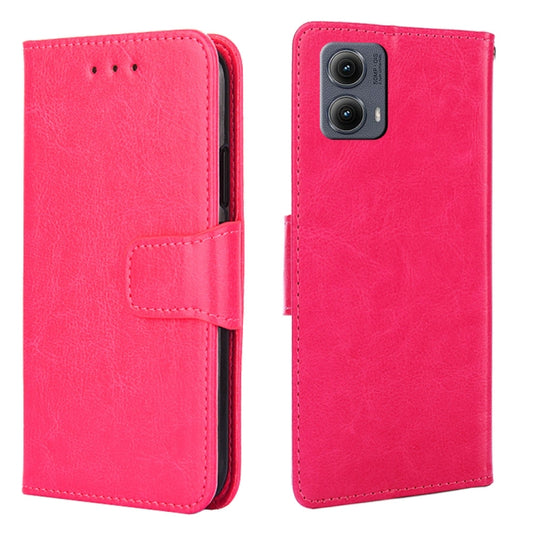 For Motorola Edge 5G 2024 Crystal Texture Leather Phone Case(Rose Red) - Motorola Cases by buy2fix | Online Shopping UK | buy2fix