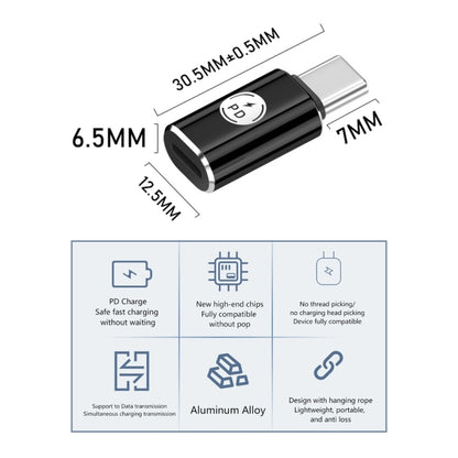 PD27W USB-C / Type-C to 8 Pin Adapter(Black) - Converter & Adapter by buy2fix | Online Shopping UK | buy2fix