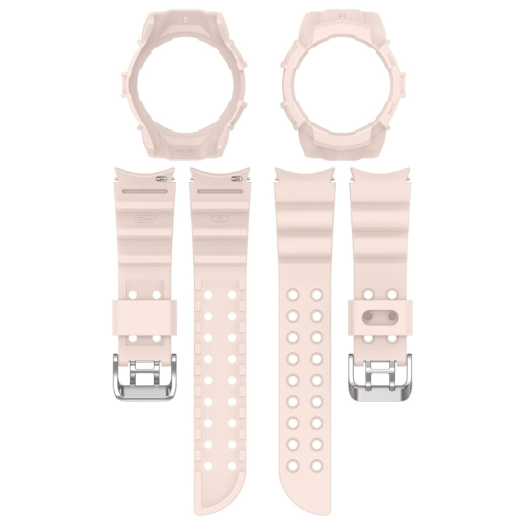 For Samsung Galaxy Watch 6 40mm Armor Silicone Watch Band + Watch Case Set(Pink) - Watch Bands by buy2fix | Online Shopping UK | buy2fix