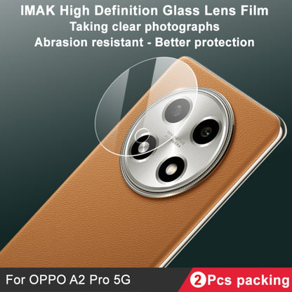 For OPPO A2 Pro 5G 2 PCS/Set IMAK HD Glass Rear Camera Lens Film - For OPPO by imak | Online Shopping UK | buy2fix