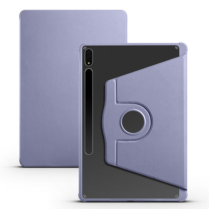 For Samsung Galaxy Tab S9+ X810 Acrylic 360 Degree Rotation Holder Tablet Leather Case(Lavender Purple) - Galaxy Tab S9+ Cases by buy2fix | Online Shopping UK | buy2fix