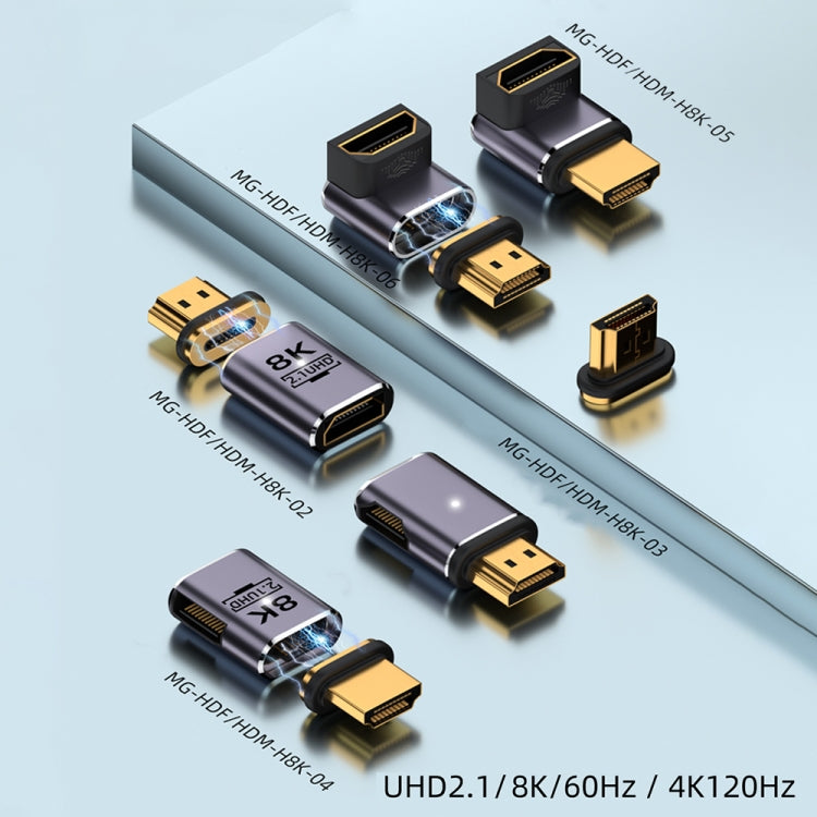 8K 60Hz HDTV to HDTV Magnetic Adapter, Male Straight Female Side Right Bend - Adapter by buy2fix | Online Shopping UK | buy2fix