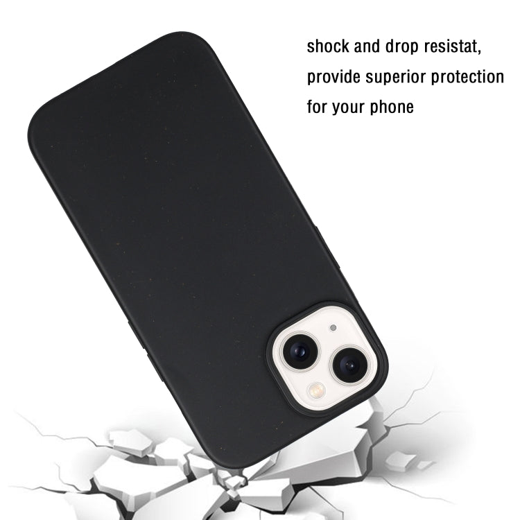 For iPhone 14 Plus Wheat MagSafe Magnetic Straw Material + TPU Phone Case(Black) - iPhone 14 Plus Cases by buy2fix | Online Shopping UK | buy2fix