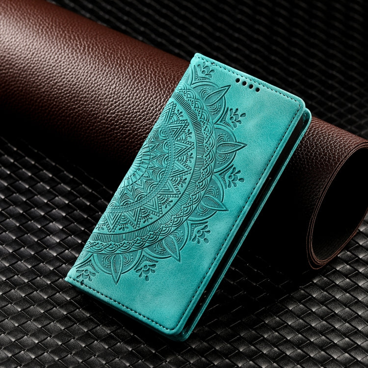 For iPhone 16 Pro Max Totem Embossed Magnetic Leather Phone Case(Green) - iPhone 16 Pro Max Cases by buy2fix | Online Shopping UK | buy2fix