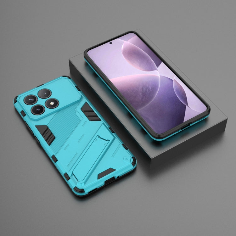 For Xiaomi Redmi K70 5G Punk Armor 2 in 1 PC + TPU Phone Case with Holder(Blue) - K70 Cases by buy2fix | Online Shopping UK | buy2fix