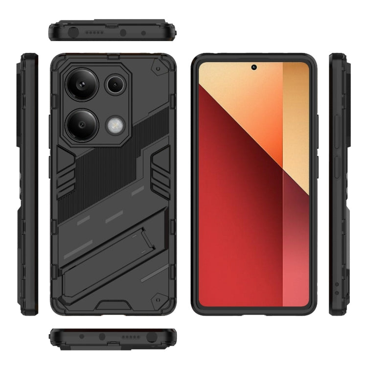 For Xiaomi Redmi Note 13 Pro 4G Global Punk Armor 2 in 1 PC + TPU Phone Case with Holder(Black) - Note 13 Pro Cases by buy2fix | Online Shopping UK | buy2fix