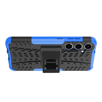 For Samsung Galaxy S24+ Tire Texture TPU + PC Phone Case with Holder(Blue) - Galaxy S24+ 5G Cases by buy2fix | Online Shopping UK | buy2fix