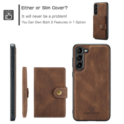 For Samsung Galaxy S24 5G JEEHOOD J01 Retro Magnetic Detachable Wallet Phone Case(Brown) - Galaxy S24 5G Cases by JEEHOOD | Online Shopping UK | buy2fix