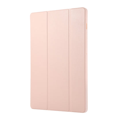 For Samsung Galaxy Tab S9+ 3-Fold Pure Color TPU Leather Tablet Case with Pen Slot(Pink) - Galaxy Tab S9+ Cases by buy2fix | Online Shopping UK | buy2fix