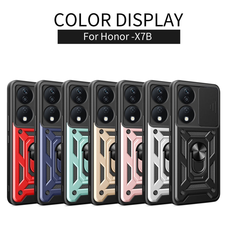 For Honor X7b Sliding Camera Cover Design TPU+PC Phone Case(Red) - Honor Cases by buy2fix | Online Shopping UK | buy2fix