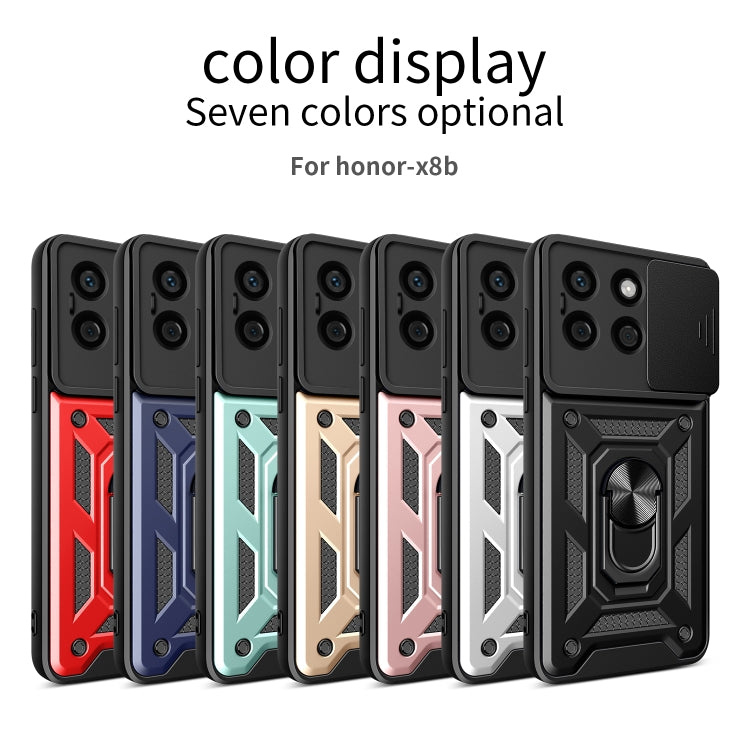 For Honor X8b Sliding Camera Cover Design TPU+PC Phone Case(Red) - Honor Cases by buy2fix | Online Shopping UK | buy2fix