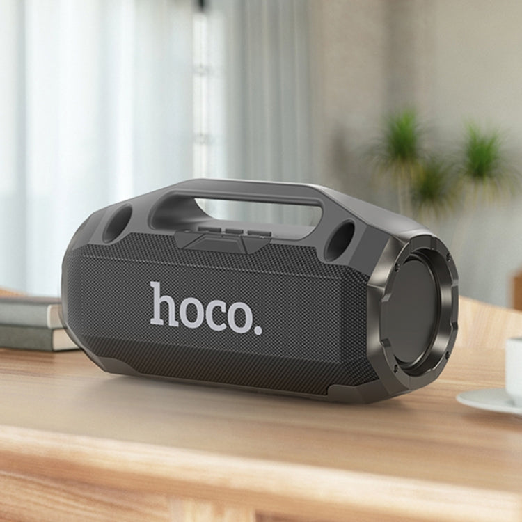 hoco HA3 Drum TWS Bluetooth 5.0 Speaker Support TF Card / AUX, with Wired Microphone(Black) - Desktop Speaker by hoco | Online Shopping UK | buy2fix